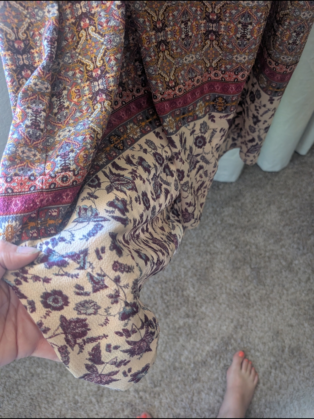 Xhilaration Mauve and Cream Boho Floral Maxi Dress - Picture 5 of 8